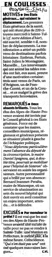 La provence 05 fevrier 2010