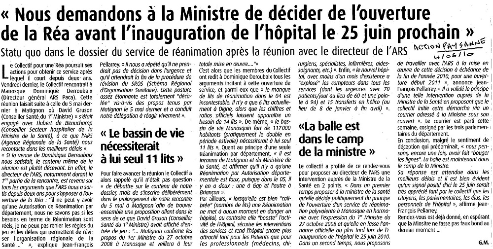 Revue de presse Juin 2010